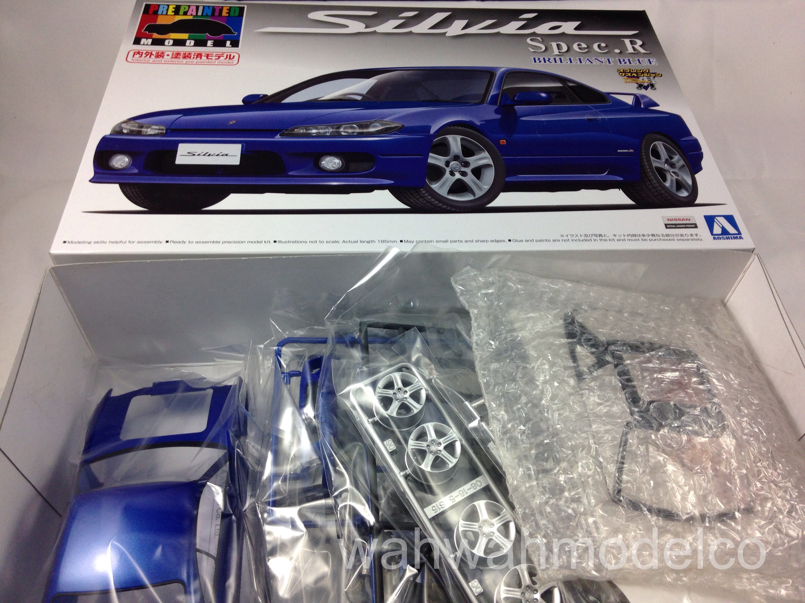 Aoshima S15 Nissan Silvia Spec R Brilliant Blue 1 24 Pre Painted Model Kit