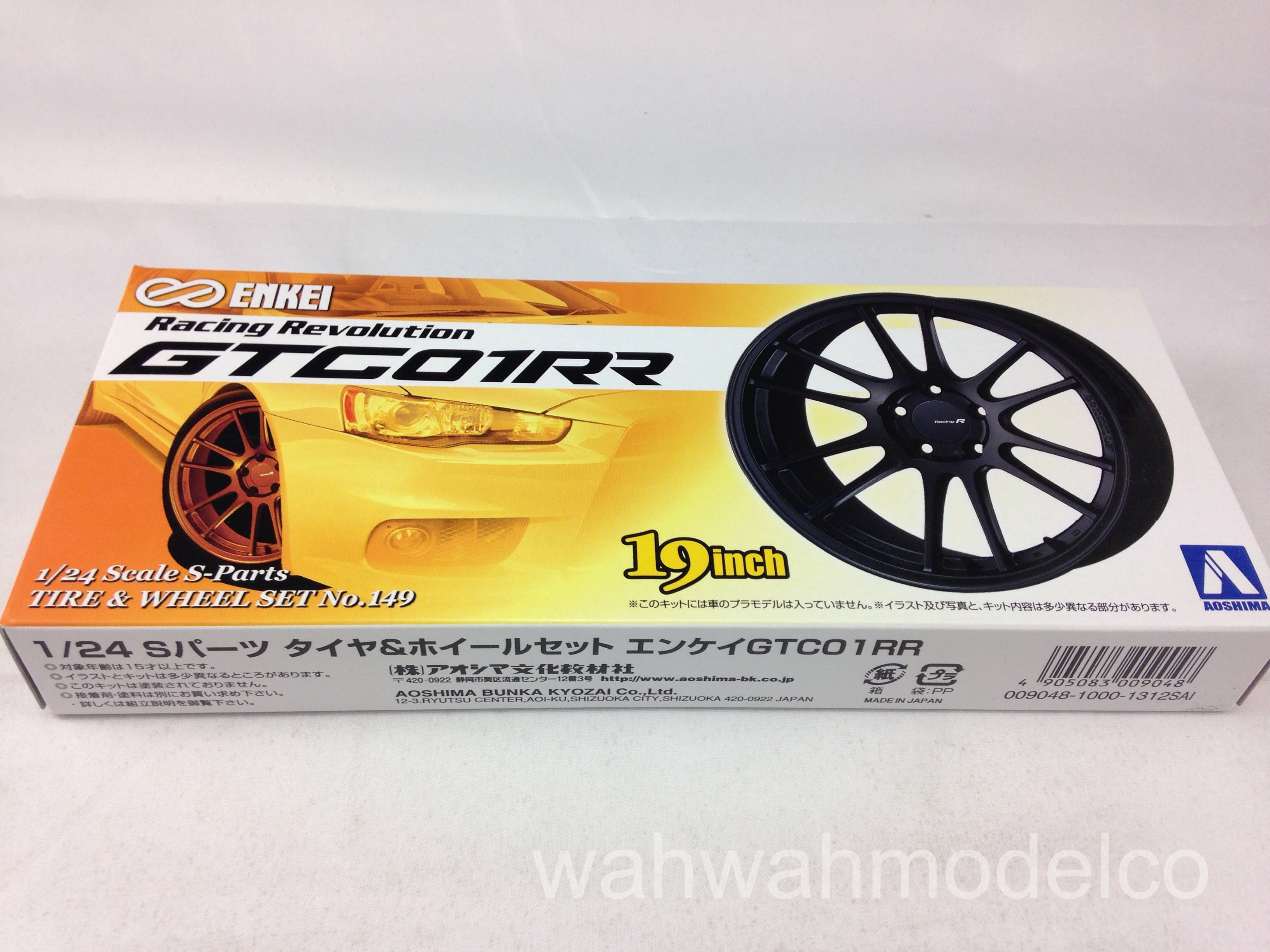 wheel & tire model#009048 Aoshima 1/24 19 inch Enkei Racing Revolution GTC01RR 