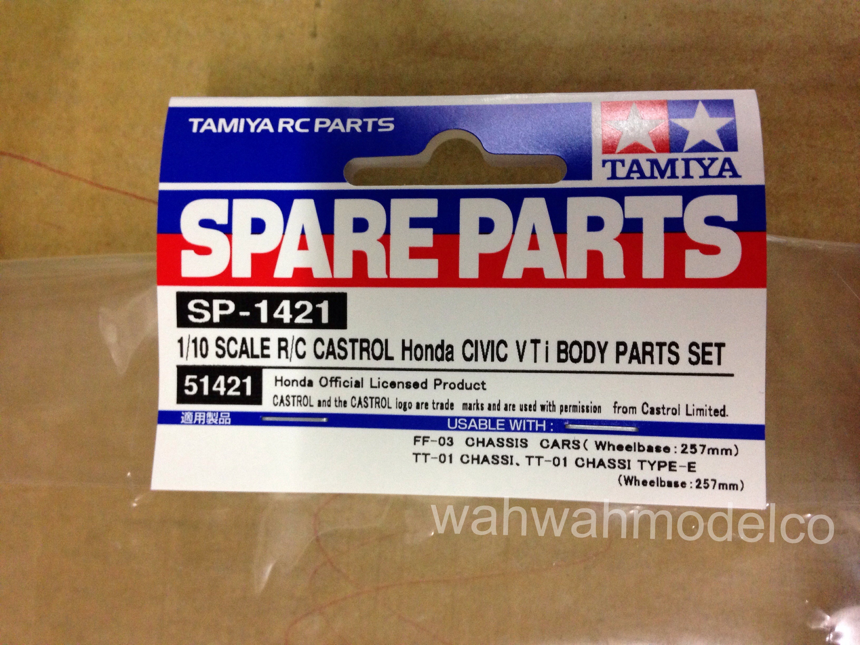 nuevo en paquete Tamiya 51421 Castrol Honda Civic VTi conjunto de partes del cuerpo, TT01/TT02/FF03