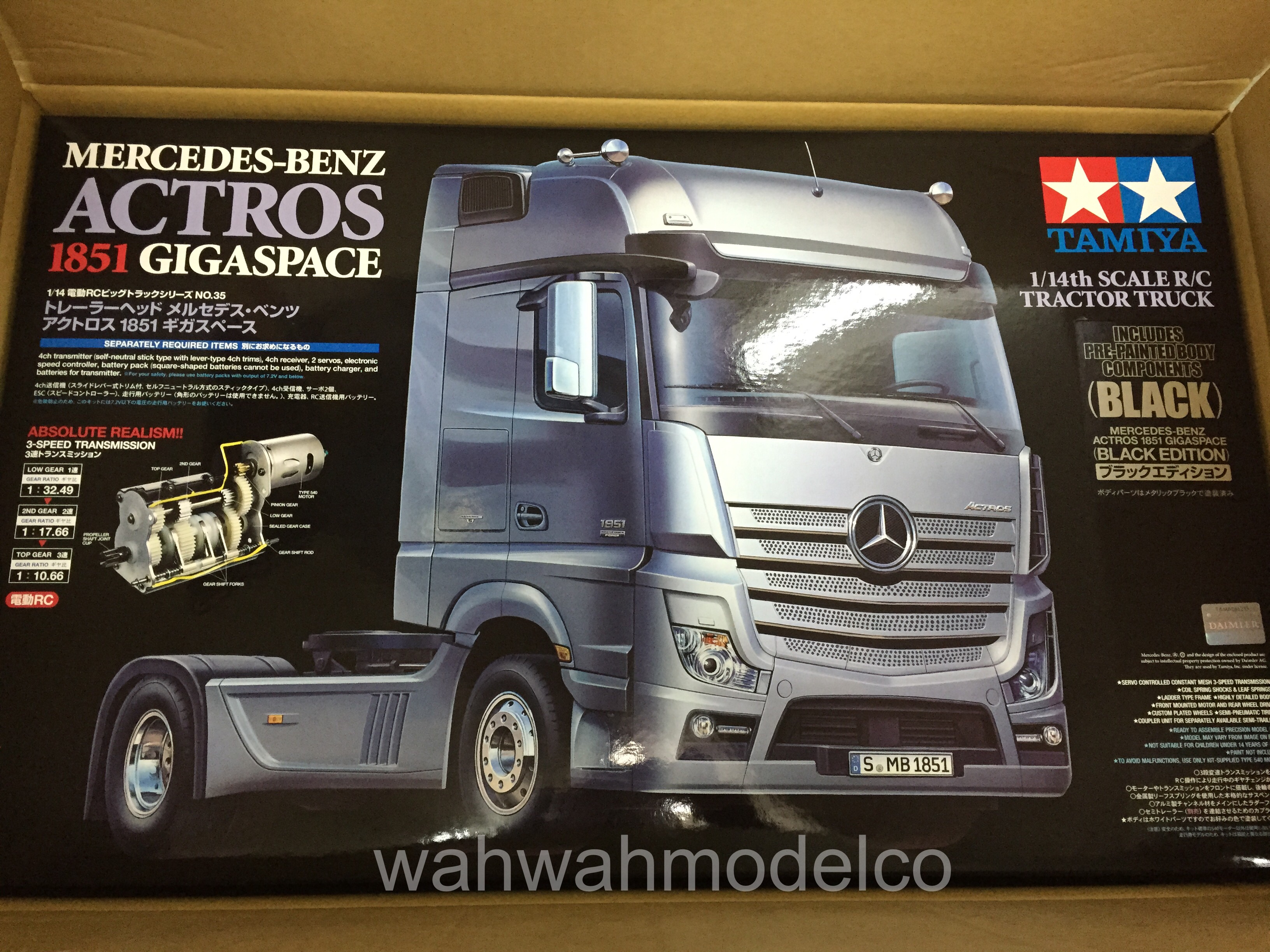 Tamiya 56342 1/14 Mercedes-Benz Actros – 1851 GigaSpace Black Edition