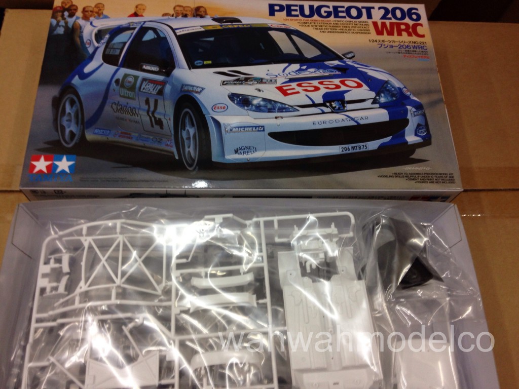 Tamiya 24221 1/24 Scale Model Car Kit Peugeot Esso 206 WRC Rally '99 F.Delecour