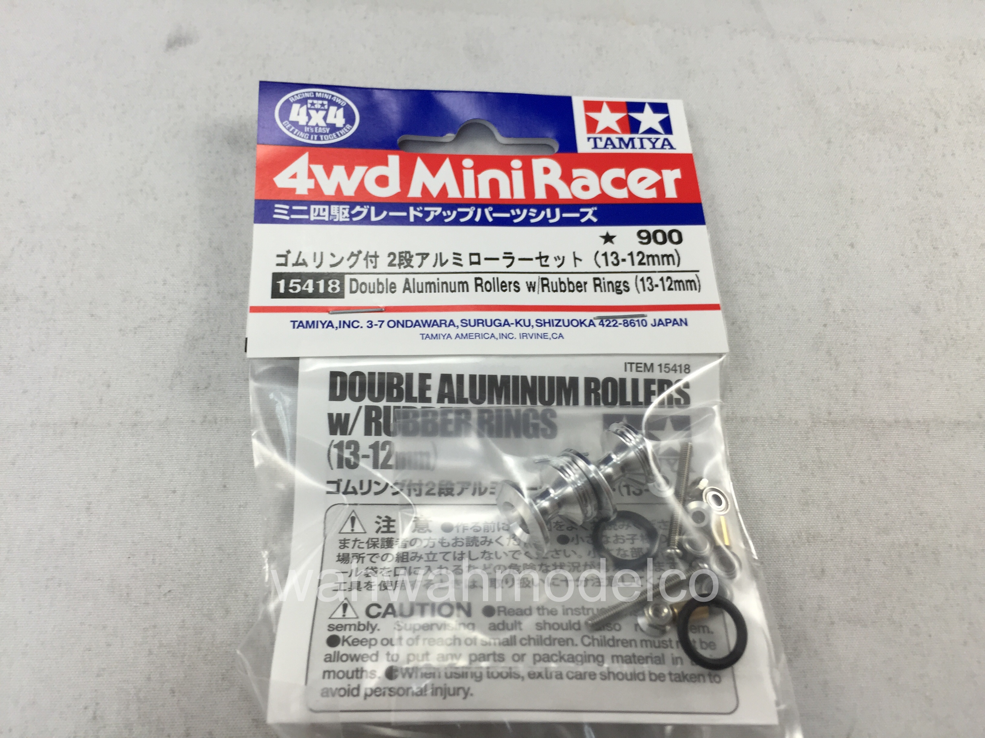 13-12mm ITEM 15418 TAMIYA MINI 4WD DOUBLE ALUMINUM ROLLERS w/RUBBER RINGS 