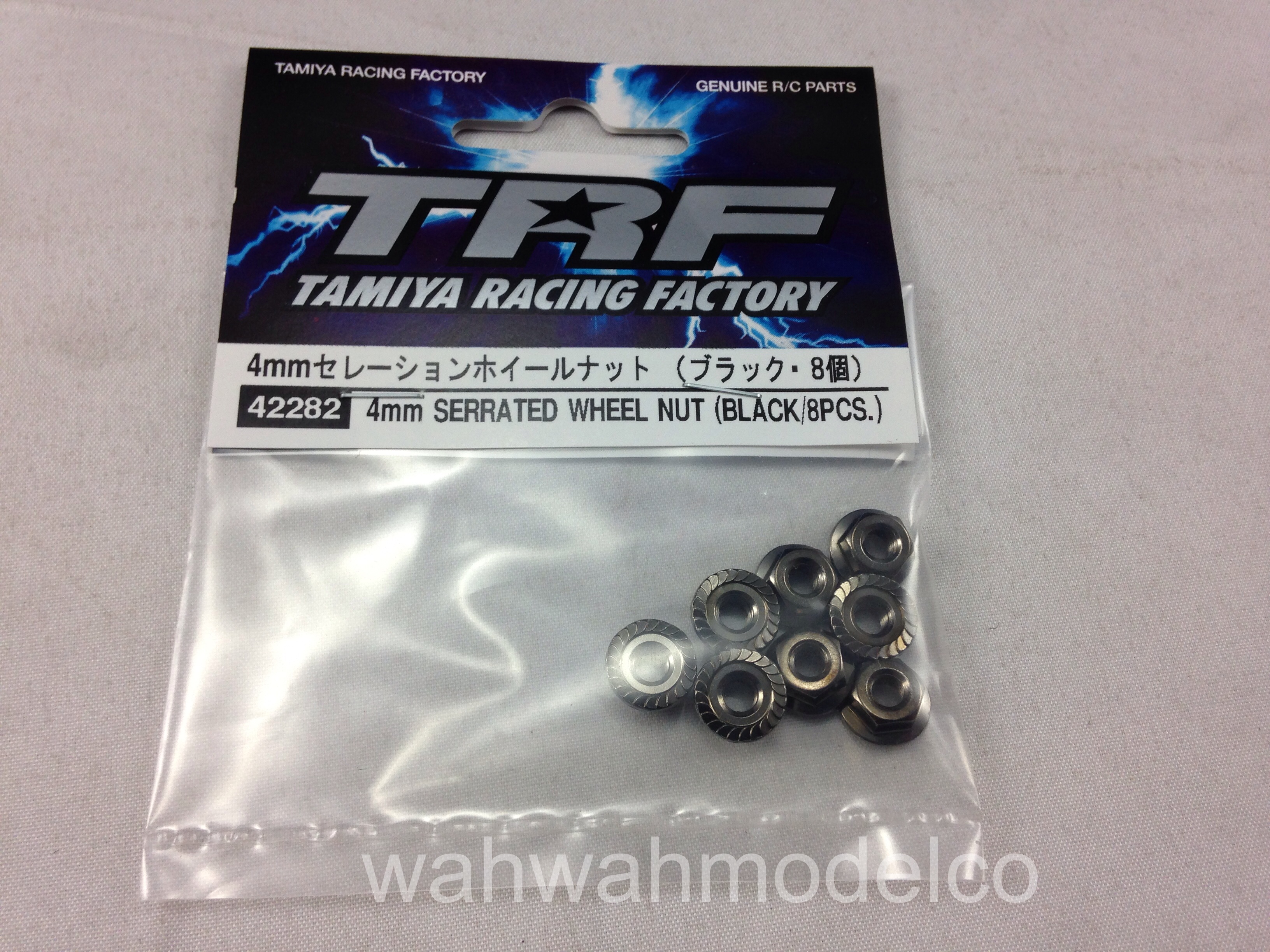 YOU（感謝）/5 Tamiya 42282 RC Model TRF 4mm Serrated Wheel Nut (Black/8pcs)