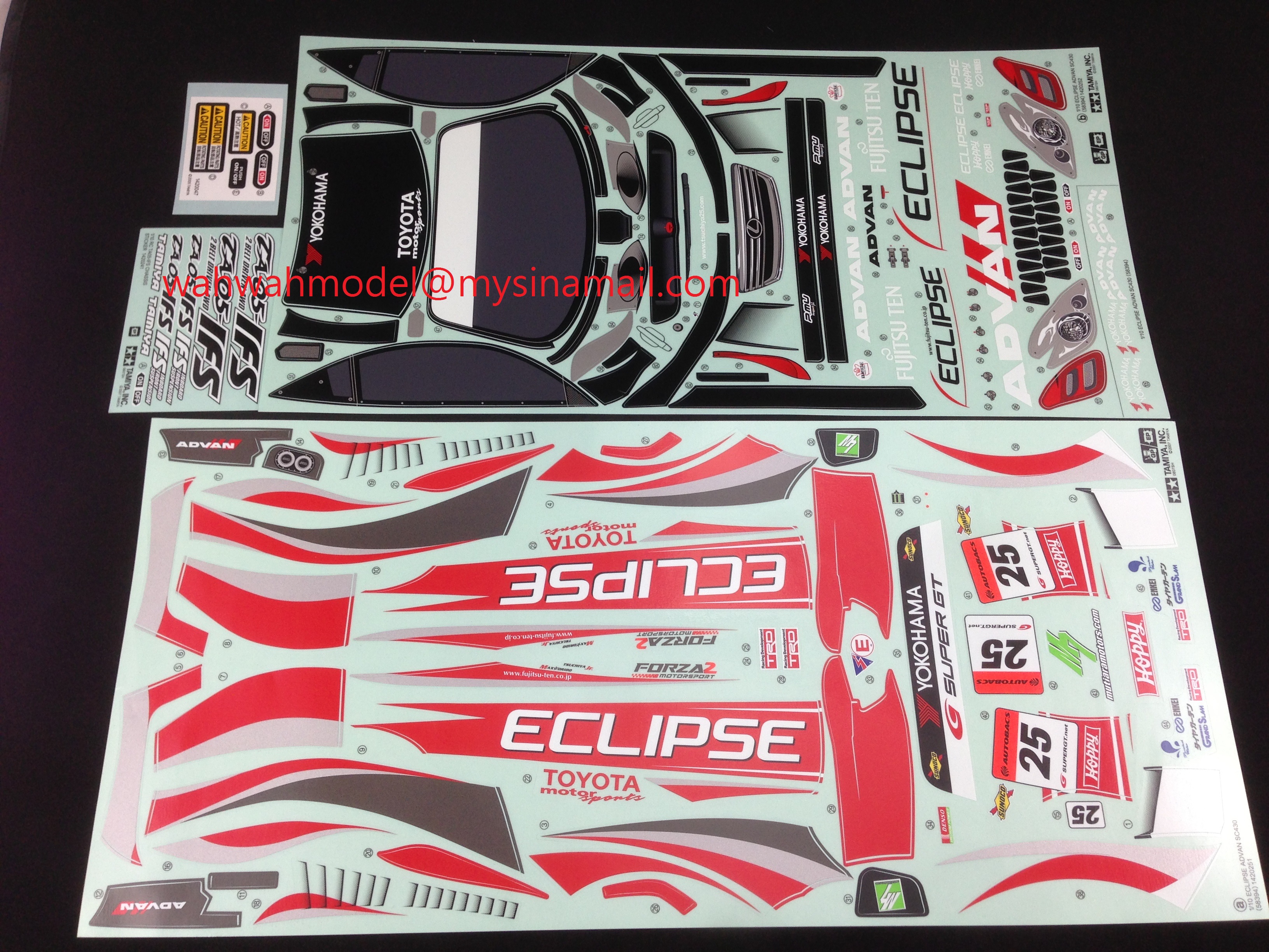 タミヤ ECLIPSE ADVAN SC430 ボディ&ステッカーセット【新品】 タミヤ ECLIPSE ADVAN SC430 ボディ&ステッカーセット【新品】 tamiya