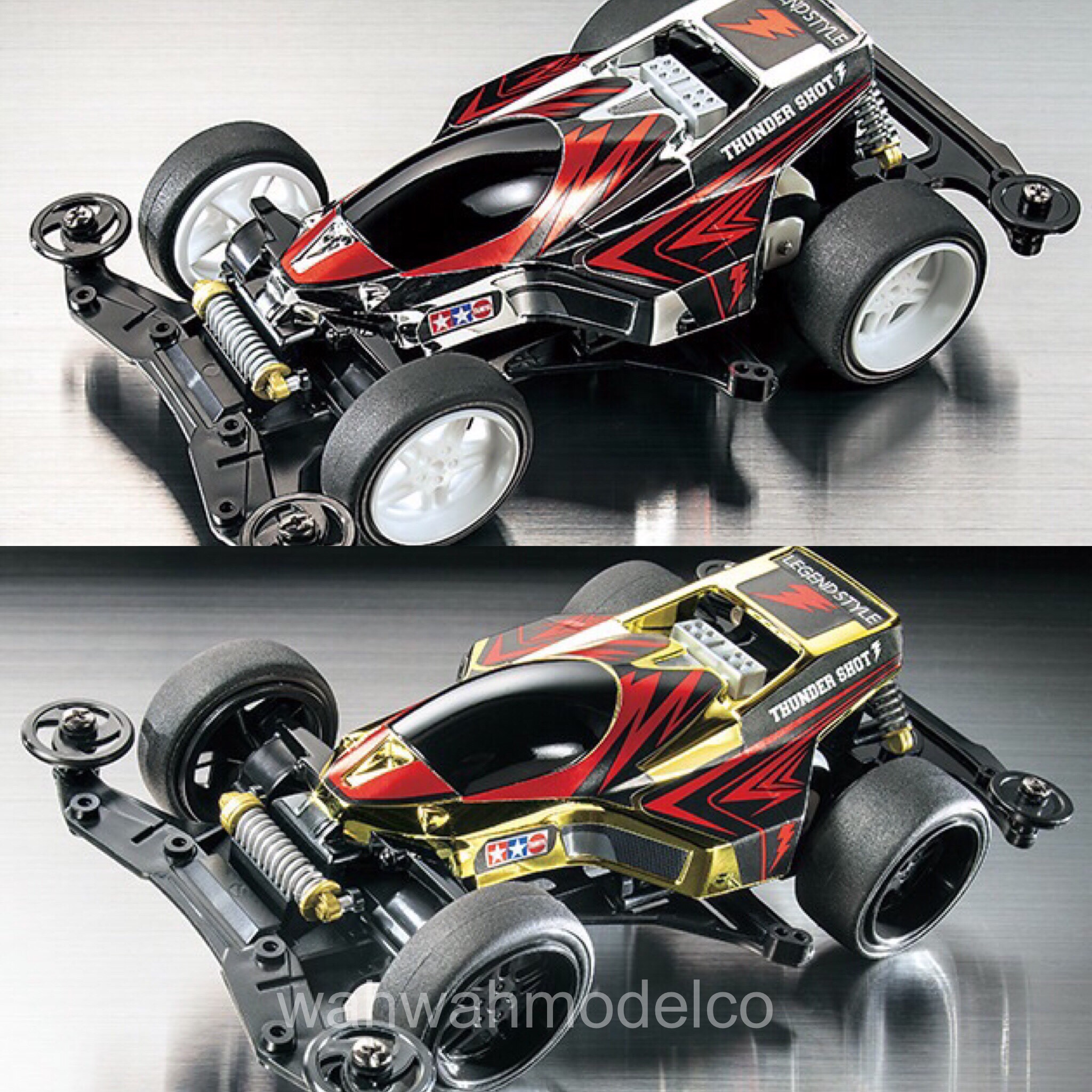 Tamiya Mini 4WD Thunder Shot Legend Style Gold & Silver Tamiya Mini 4WD Thunder Shot Legend Style Gold & Silver