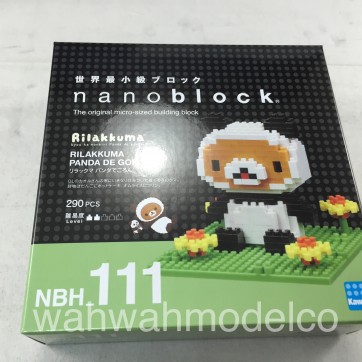 Kawada NBH-111 Nanoblock Rilakkuma Panda de Goron - WAH WAH MODEL SHOP