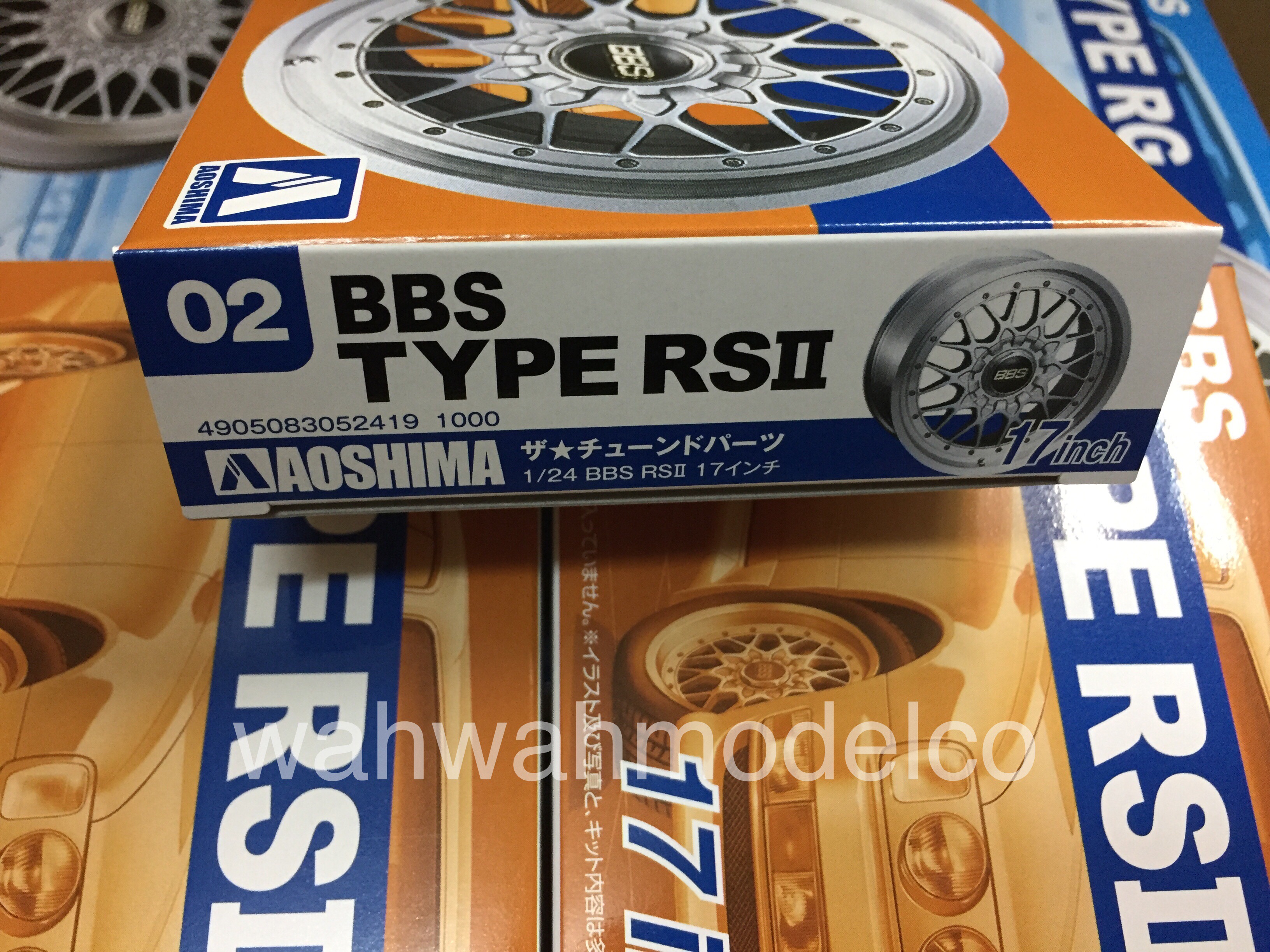 AOSHIMA 52419 Tuned Parts 02 1/24 BBS RS II 17inch Tire & Wheel Set for sale online 