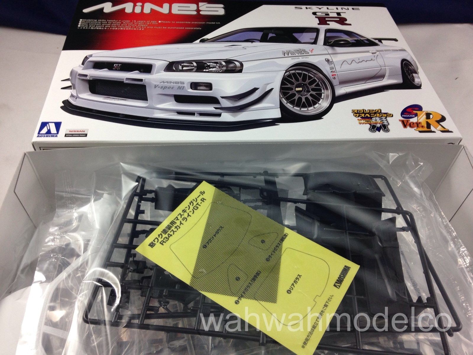 Aoshima 53652 1/24 TunedCar No.34 Mine's Nissan BNR34 SKYLINE GT-R