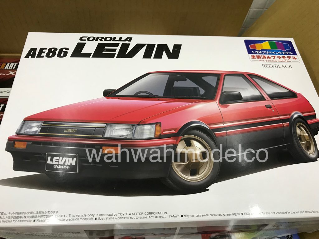 Aoshima 54963 Toyota AE86 Levin 1983 Red/Black 1/24 Pre