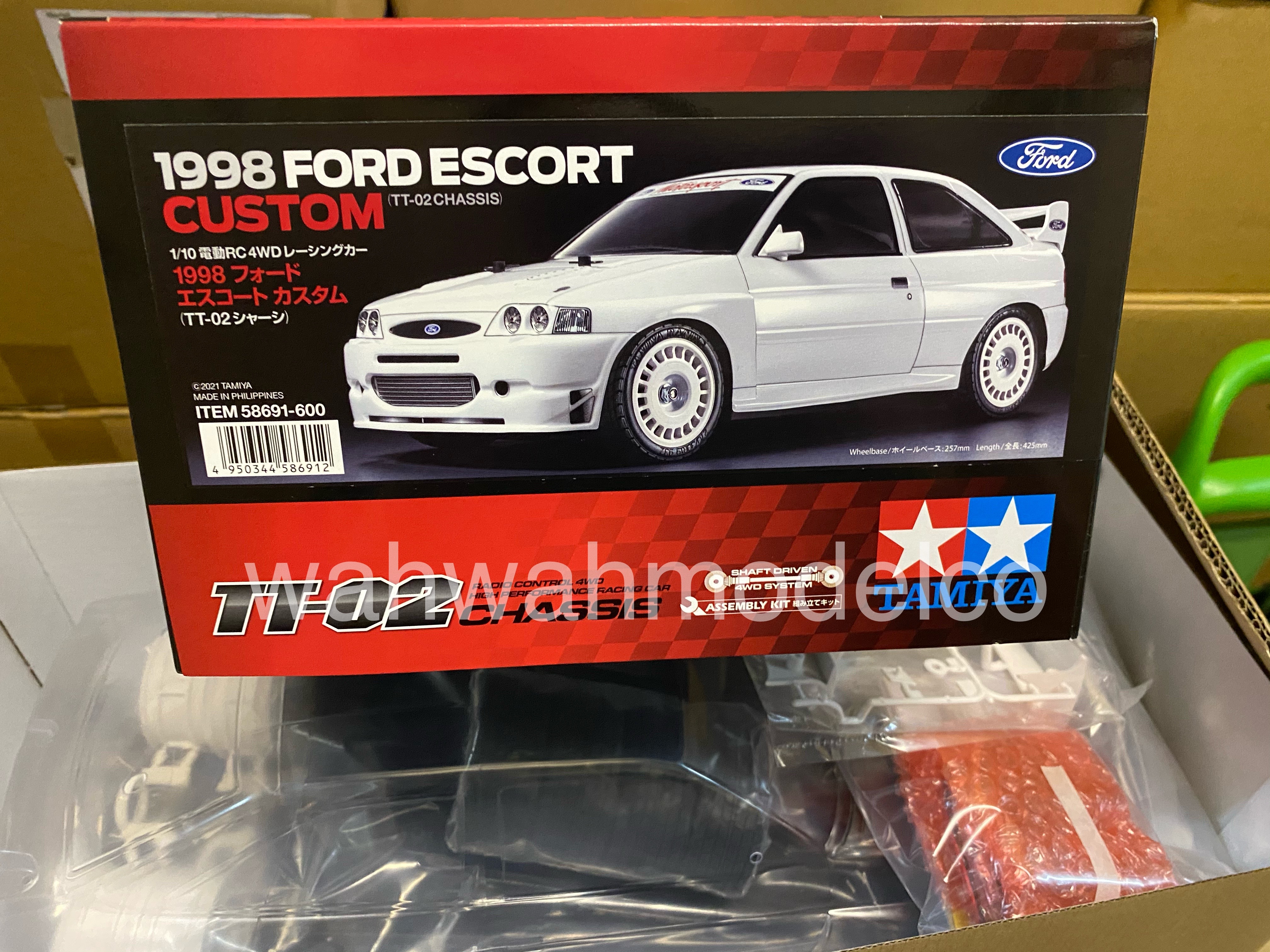 TAMIYA 1/10 R/C 1998 Ford Escort Custom (TT-02) w/ESC