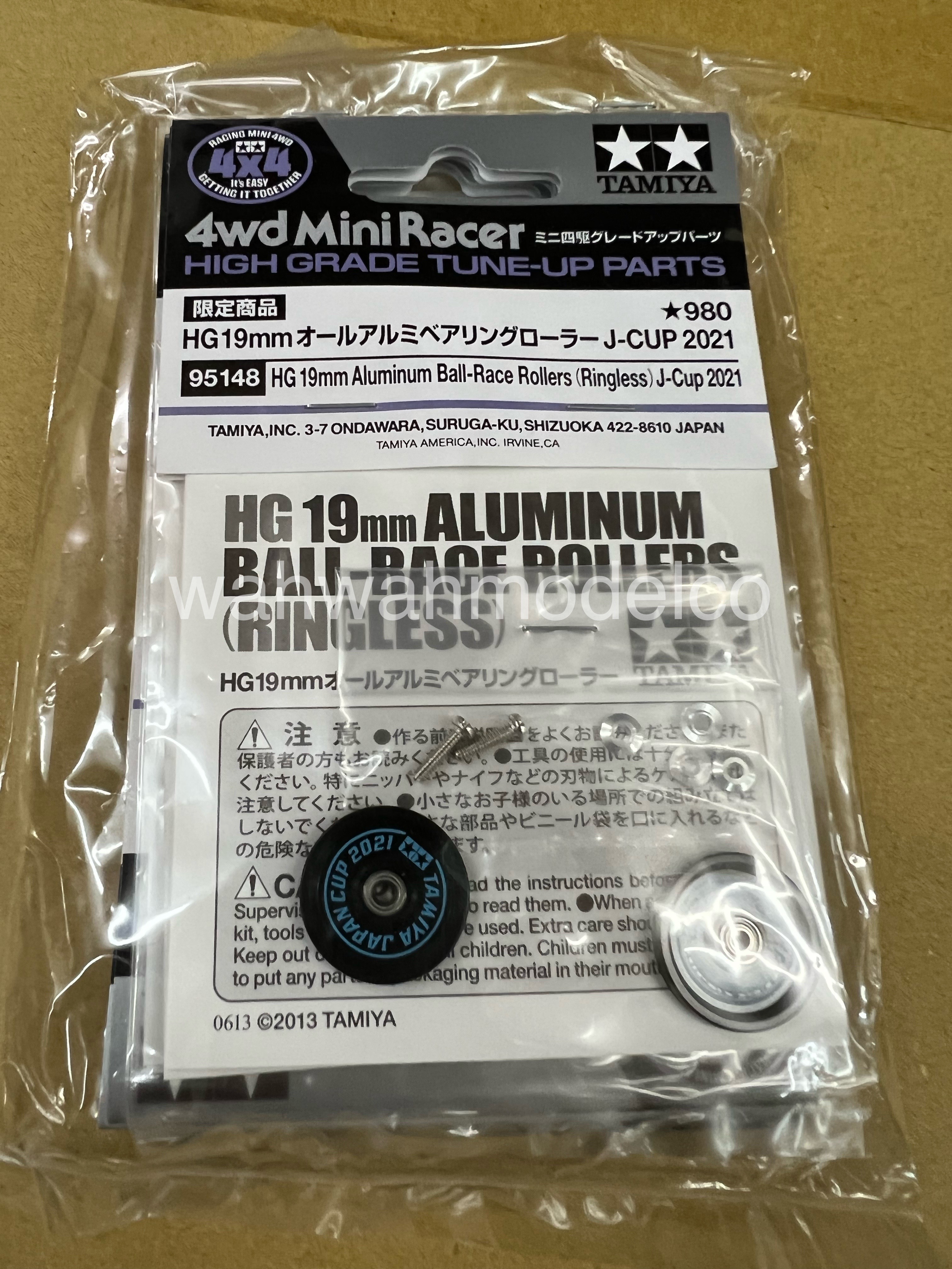Tamiya 95148 Mini 4WD HG Aluminum 19mm(Ringless)Ball-Race Rollers