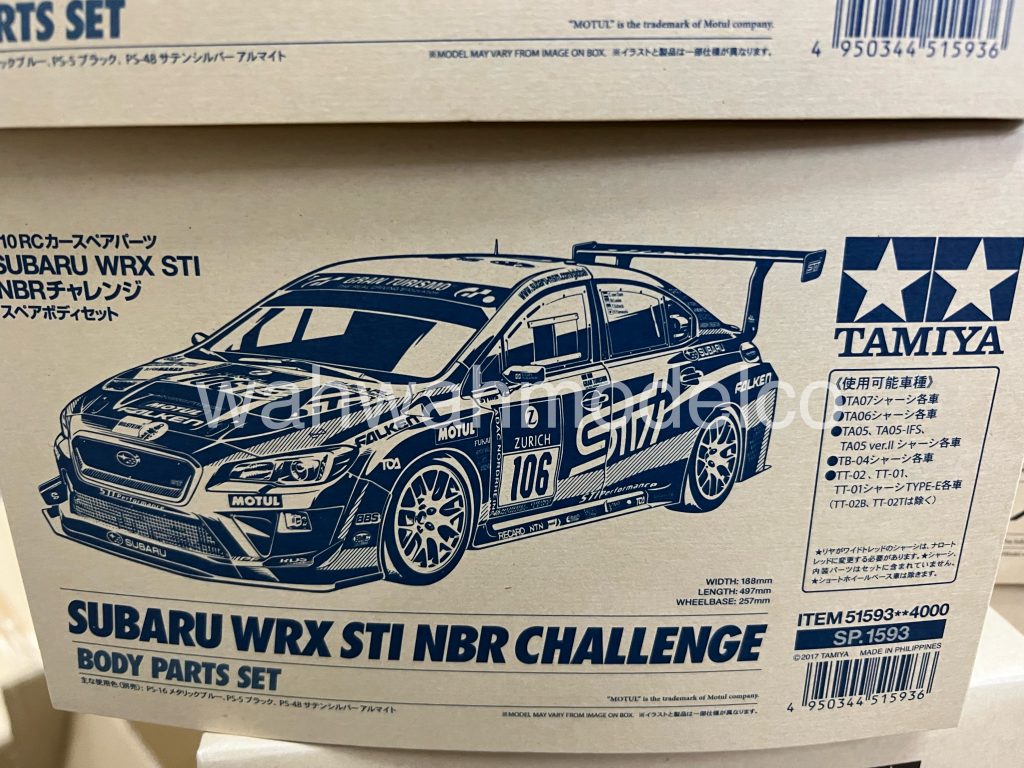 SP.1593 SUBARU WRX STI NBR CHALLENGE ボディ タミヤ 1/10RC SP.1593 SUBARU WRX STI NBRチャレンジ